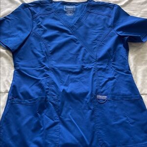 Cherokee Royal Blue V-Neck Work Scrub Top